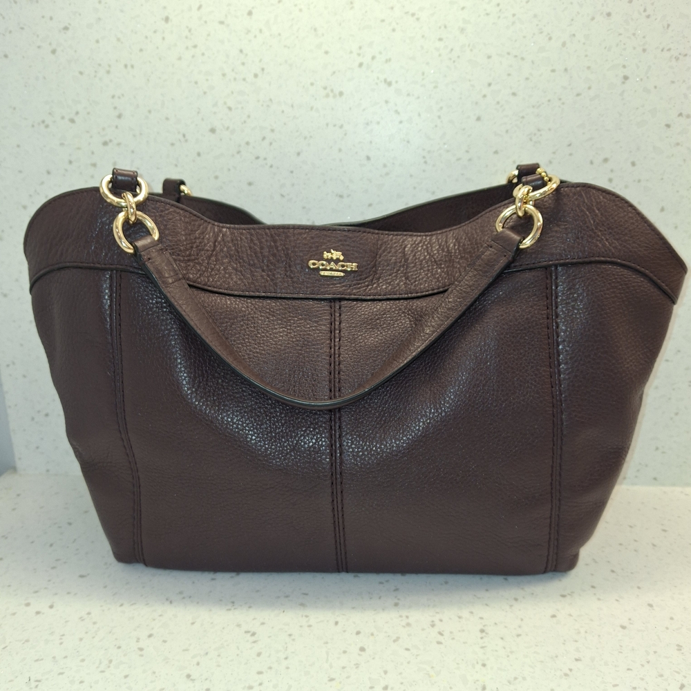 SOLD *** Coach Deep Plum Leather Shoulder Bag